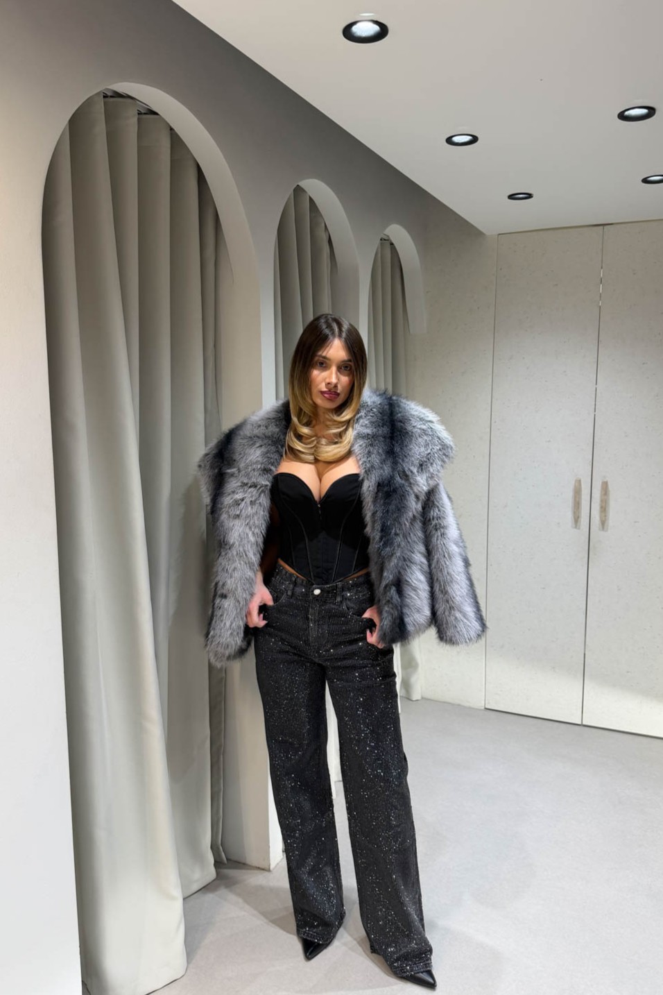 Γούνα Μαύρη Ombre