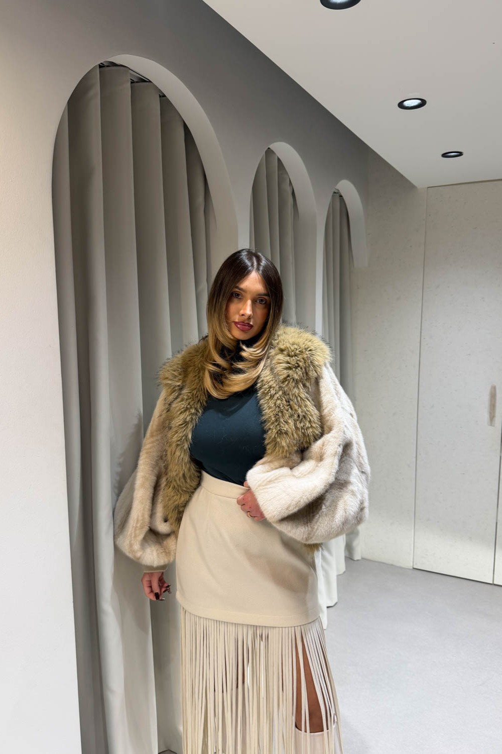 Γούνα Μπεζ Balloon