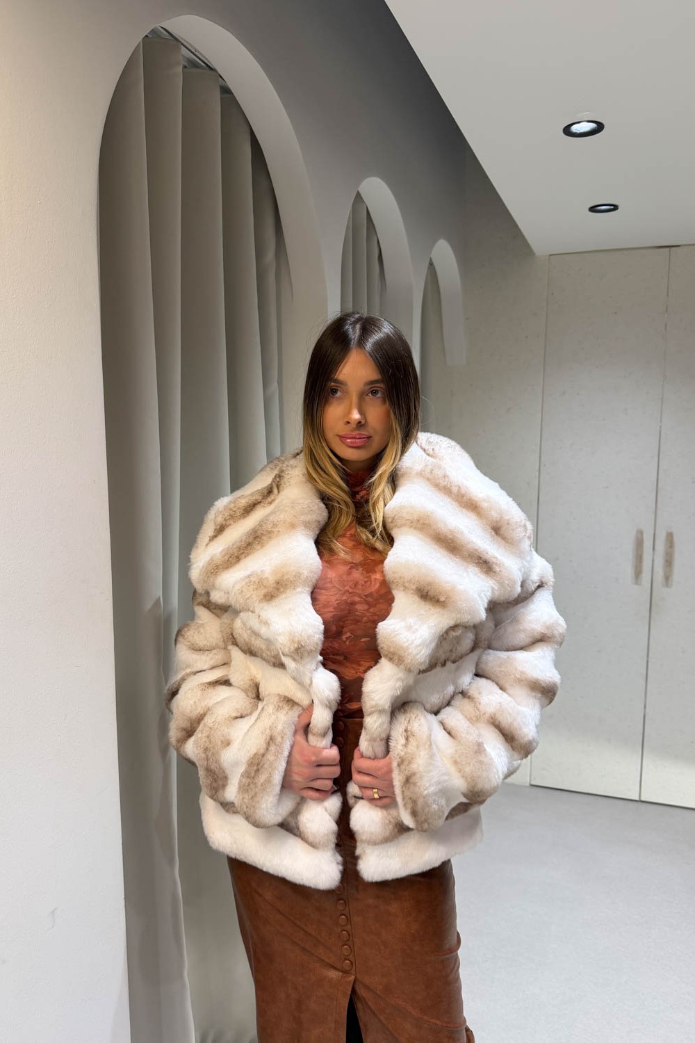Γούνα Ombre Μπεζ
