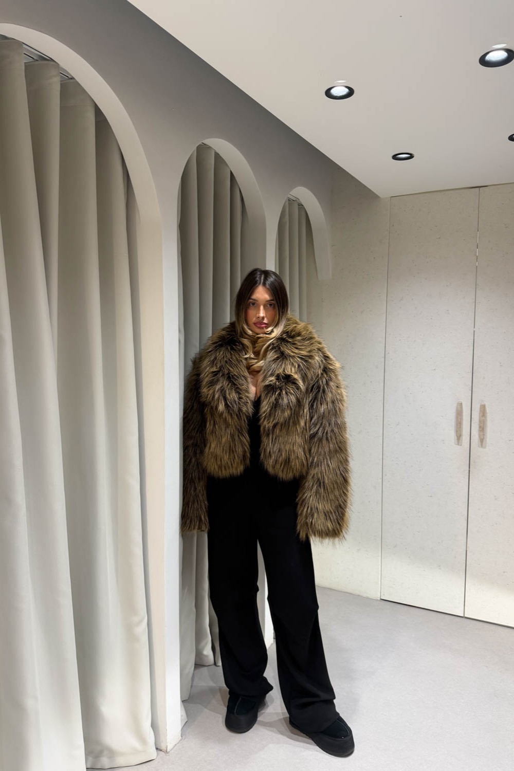 Γούνα Crop Brown