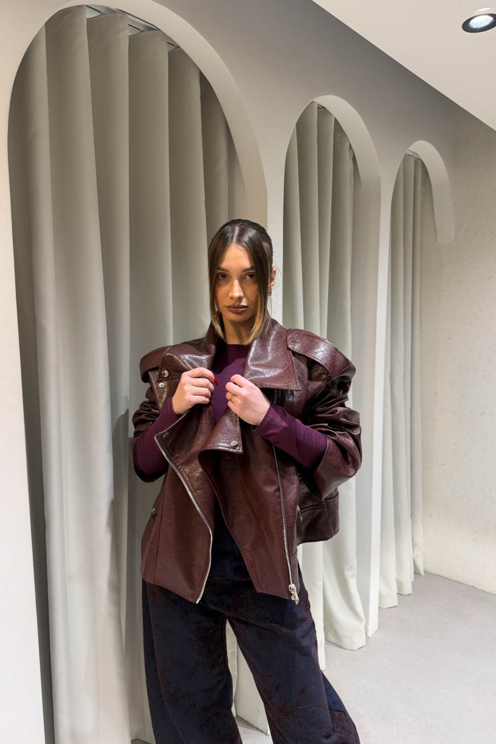 Jacket Oversized Μπορντό