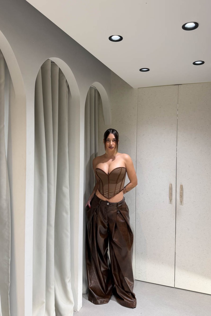 Παντελόνι Baggy Δερματίνη