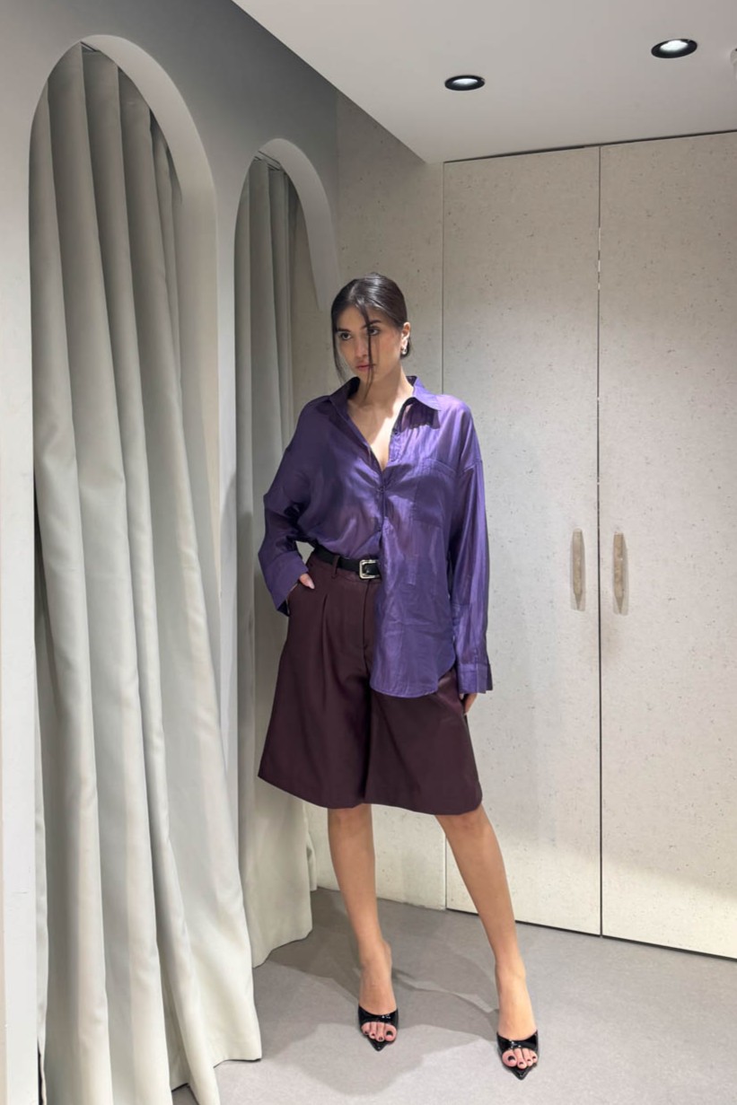 Πουκάμισο Διάφανο Μωβ