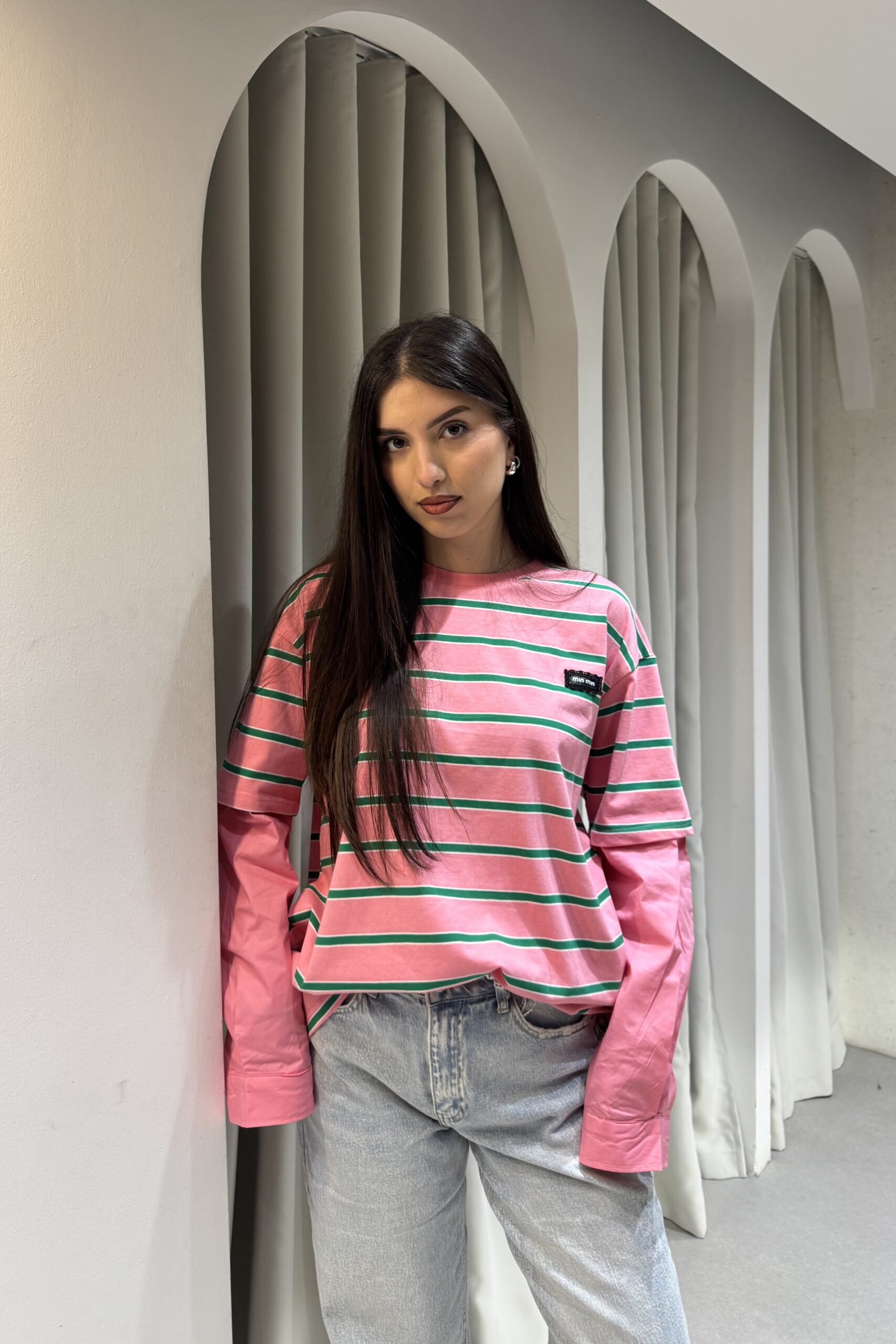 T-shirt με Μανίκι Πουκαμίσου