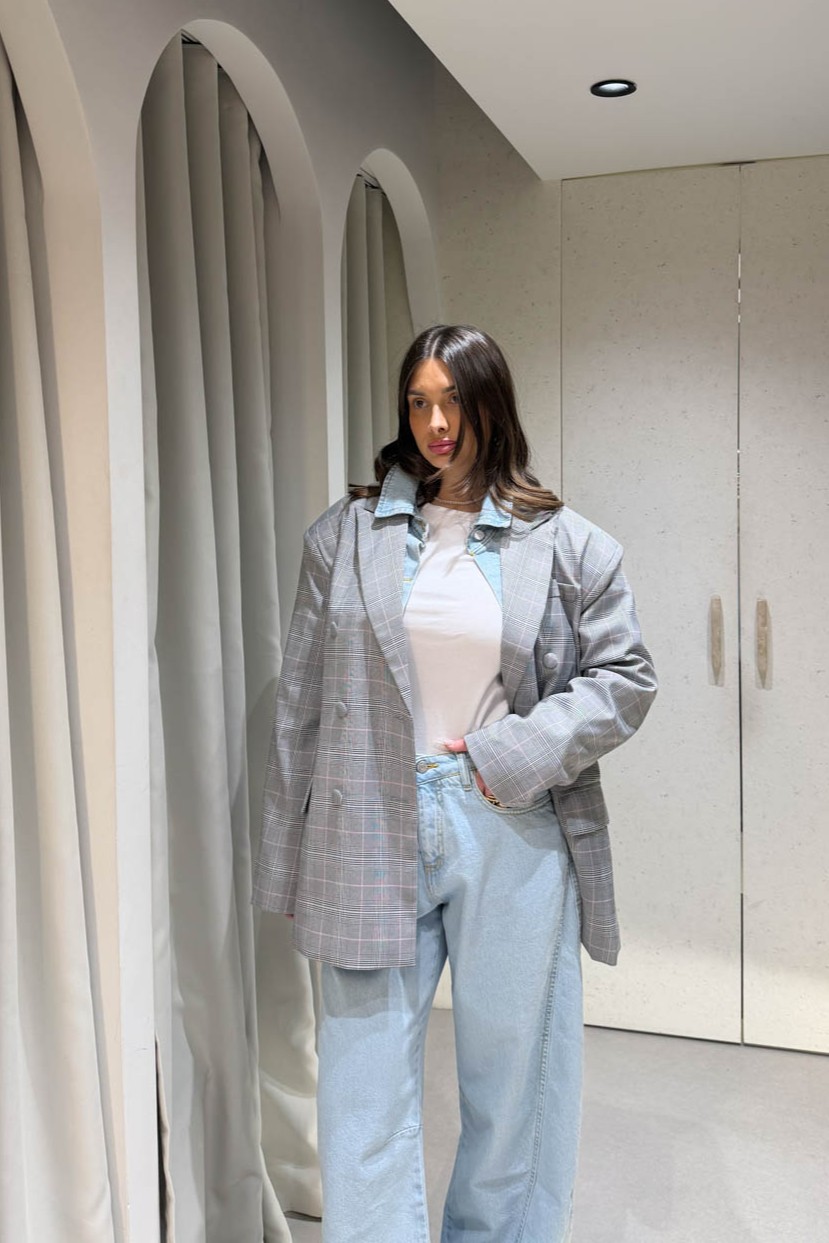 Σακάκι Καρό με Βάτες