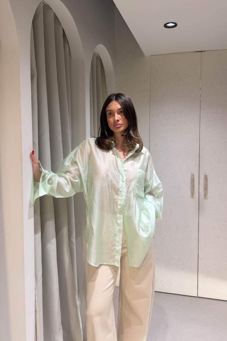 Πουκάμισο Διάφανο Μέντα