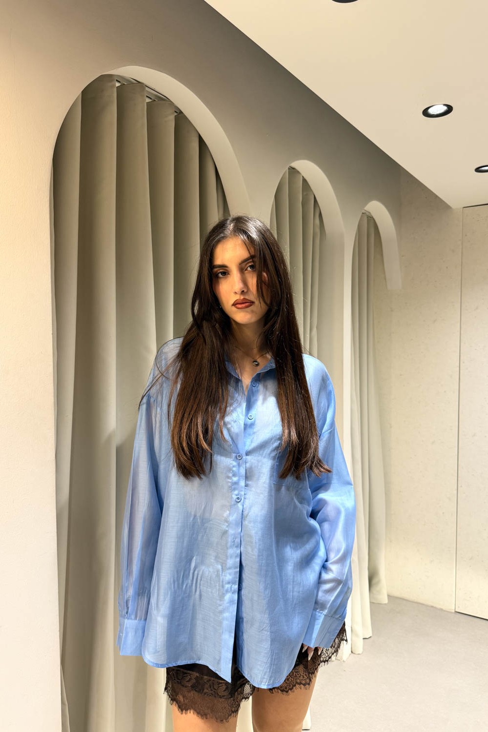 Πουκάμισο Διάφανο Γαλάζιο