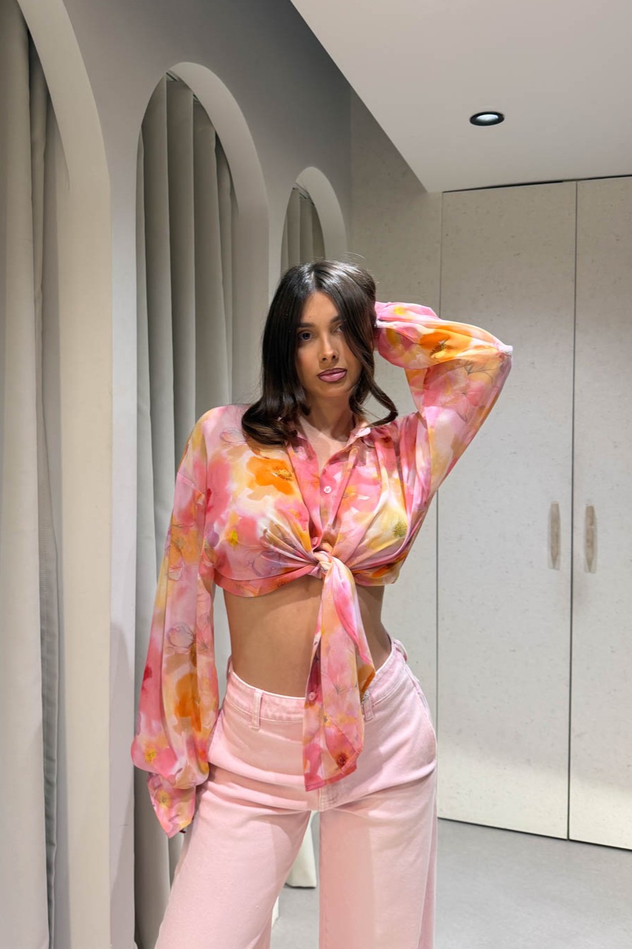 Πουκάμισο Φλοράλ Διάφανο