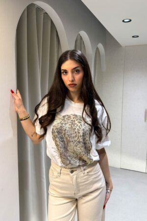 T-shirt Tiger Gold με Strass