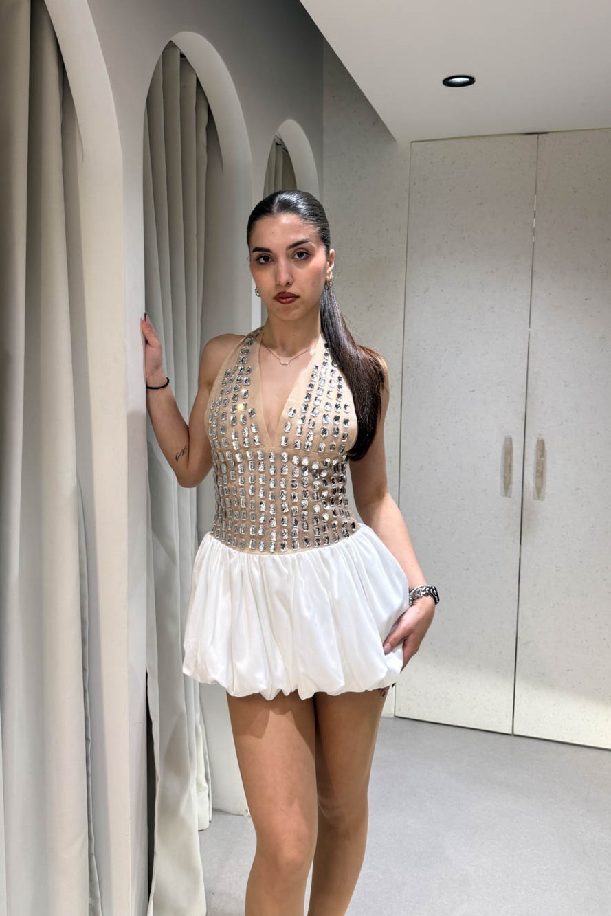 Φόρεμα Mini Balloon με Strass