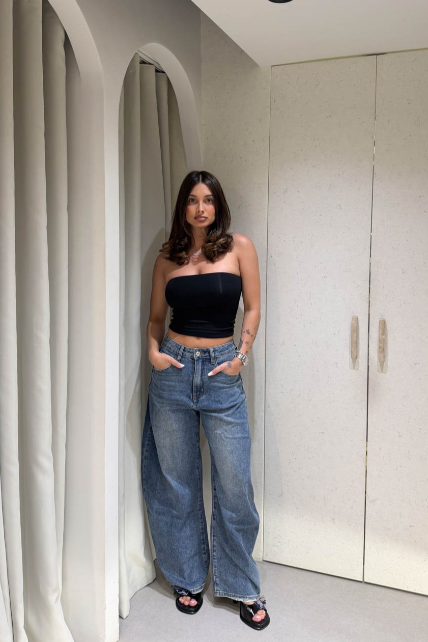 Jean Baggy Strass