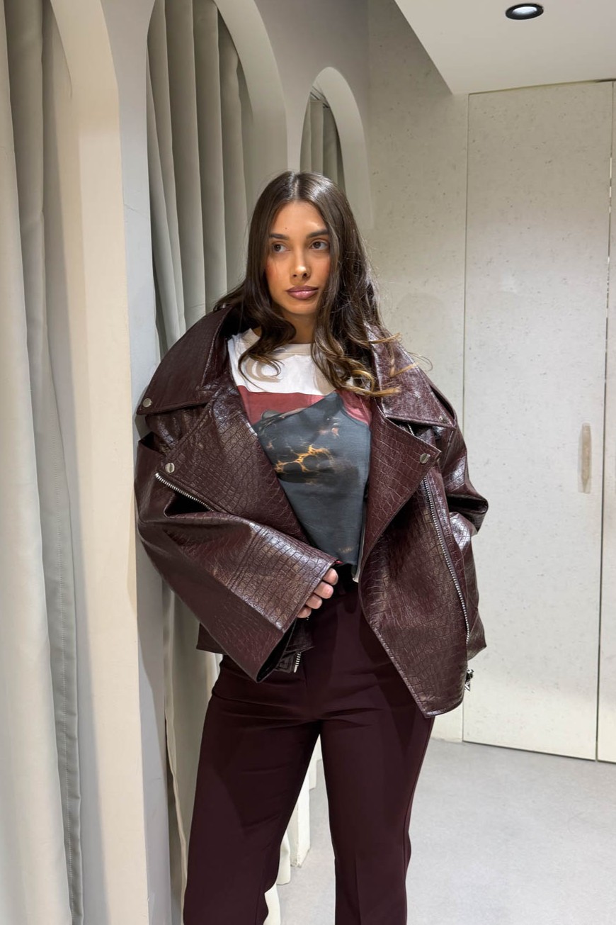 Jacket Oversized Κροκό