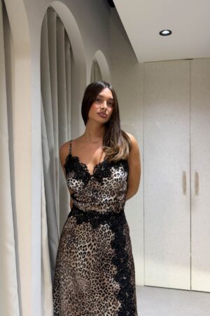 Μπλούζα Ραντάκι Leopard με Δαντέλα